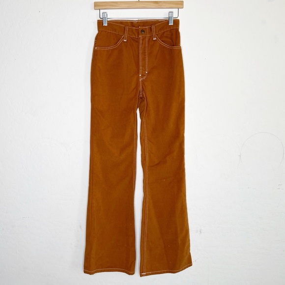 Vintage 60’s Burnt Orange Straight Flare Leg Retro Jean - Picture 1 of 5